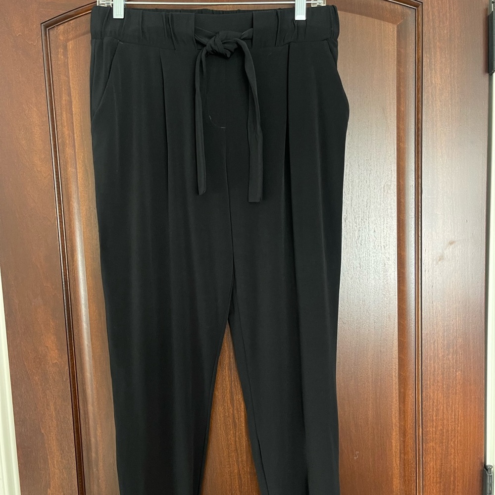 Express drawstring business casual mid rise black ankle pant